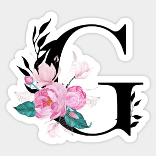 Floral Monogram G Sticker